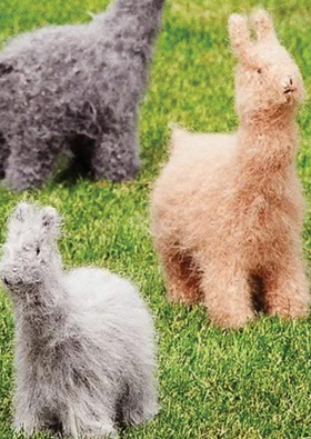Felted llamas and alpacas