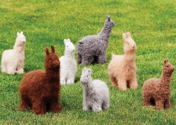 Felted llamas and alpacas