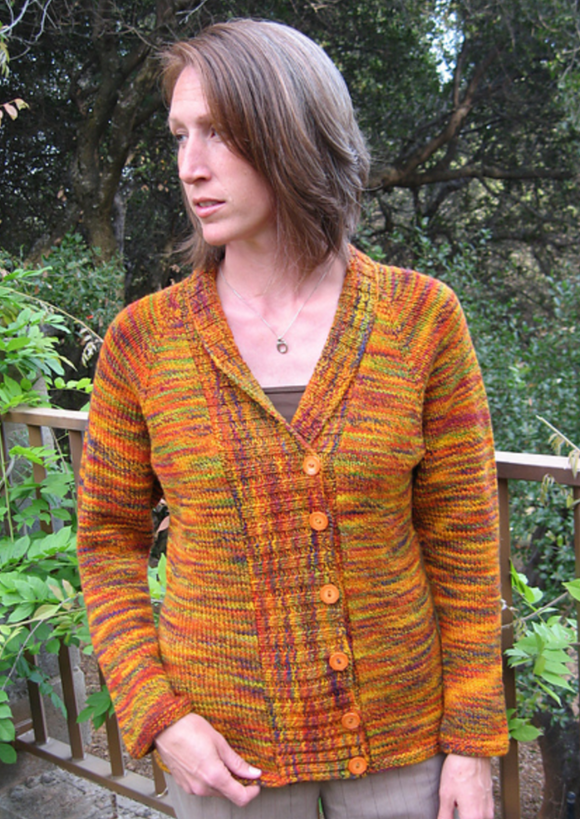 A woman wearing a knitted sweater