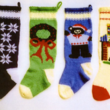 Four knitted Christmas stockings