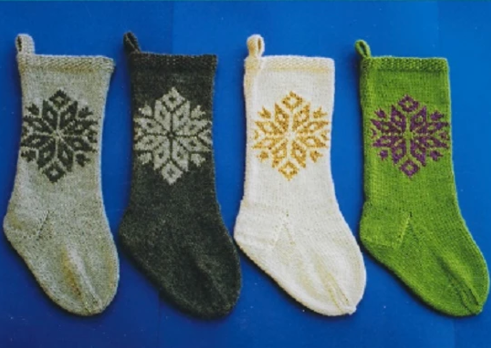 Four knitted Christmas stockings