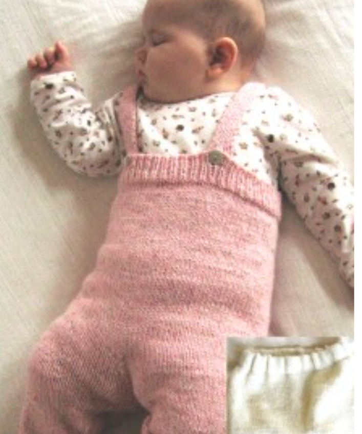 A baby wearing a knitted bottom