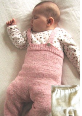 A baby wearing a knitted bottom