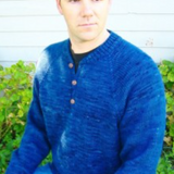 Henley Neck Down Pullover for Men by Knitting Pure & Simple