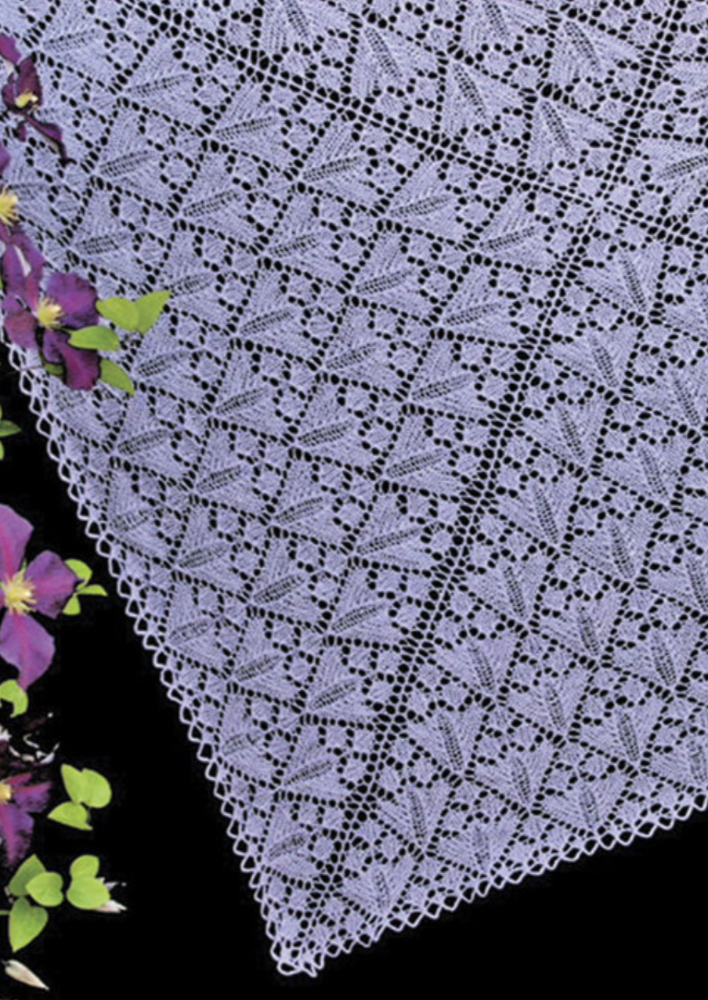 A lacy, knitted shawl