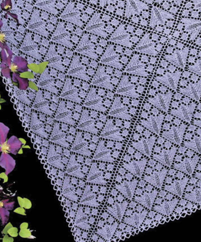 A lacy, knitted shawl