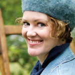 A woman wearing a felted beret