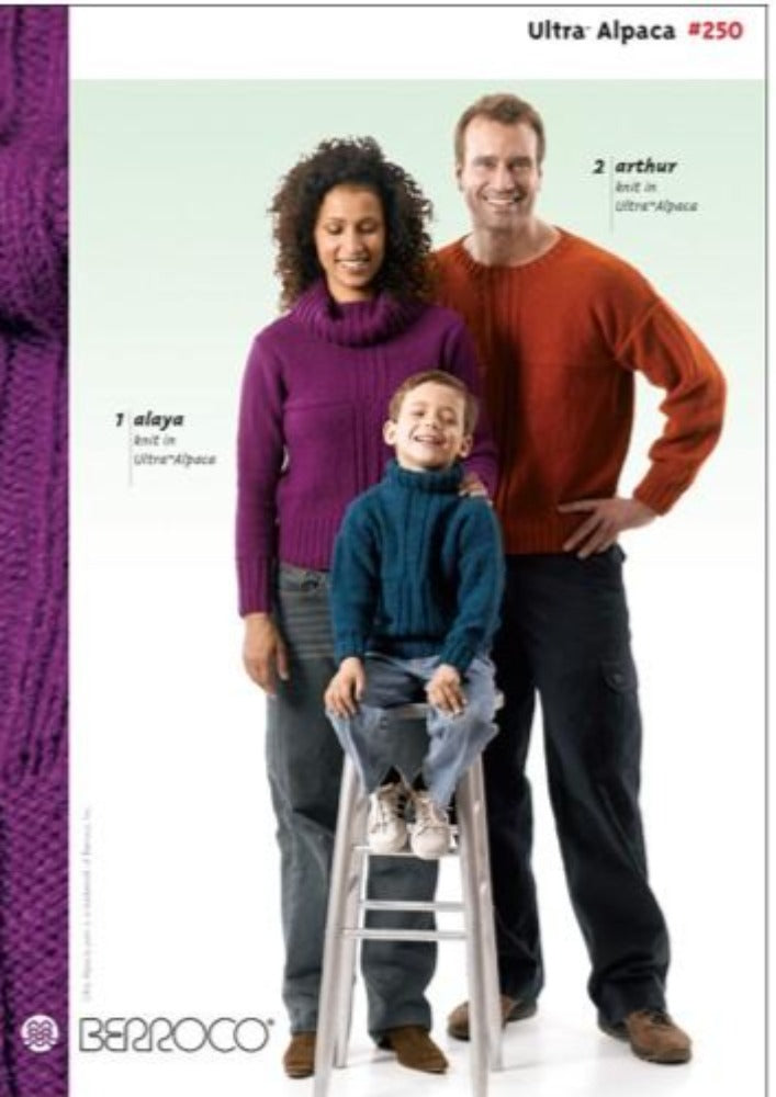 a family wearing hand knit sweaters