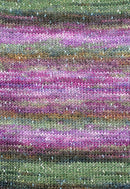 Swatch of Berroco Sesame Yarn Color green, pink, brown