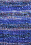 Swatch of Berroco Sesame Yarn Color dark and light blues