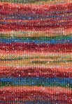 Swatch of Berroco Sesame Yarn Color red, blue, green, yellow