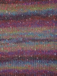 Swatch of Berroco Sesame Yarn Color blue, orange, yellow, red