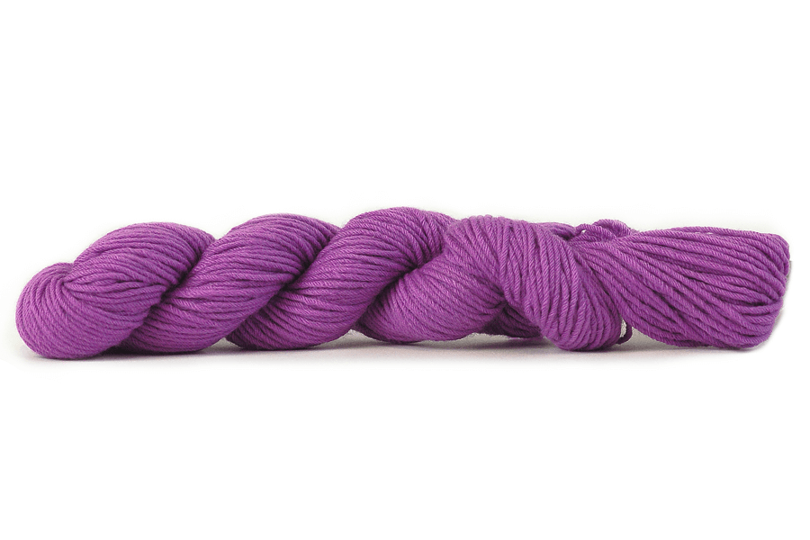 A photo of a purplish hank of Simplicity yarn