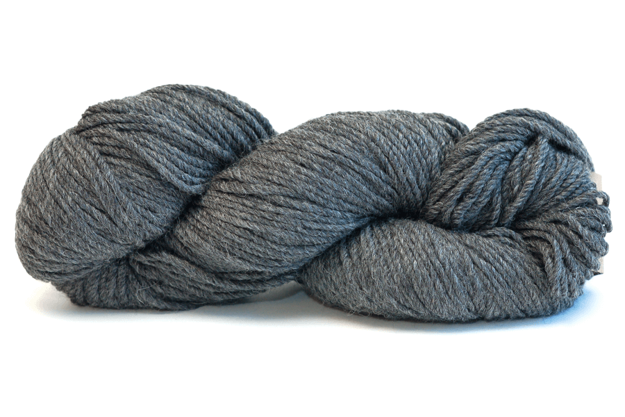 A photo of a slate gray hank of Simplinatural yarn.