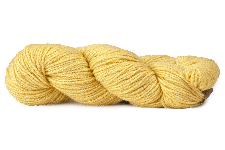 A photo of a yellow hank of Simplinatural yarn.