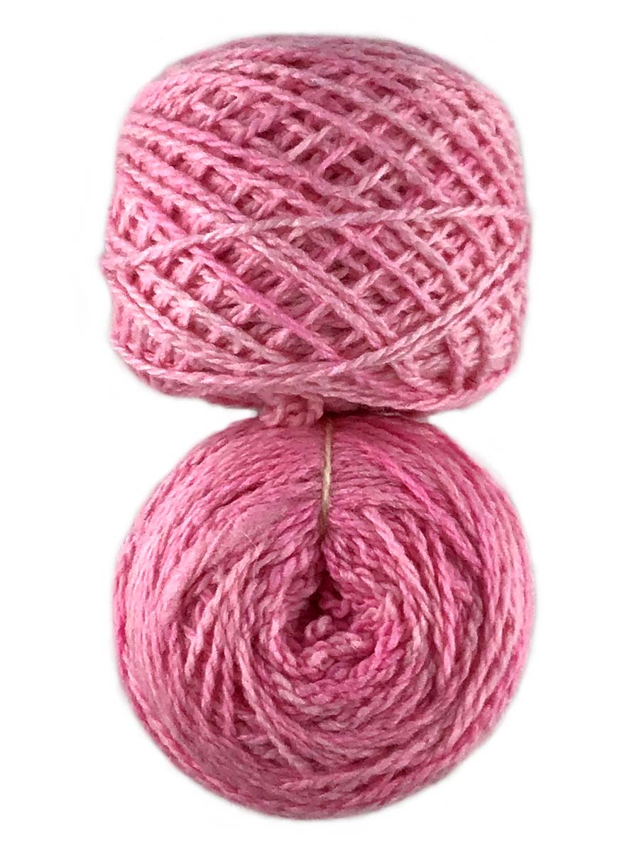 Photo of two balls of pink Tronstad yarn