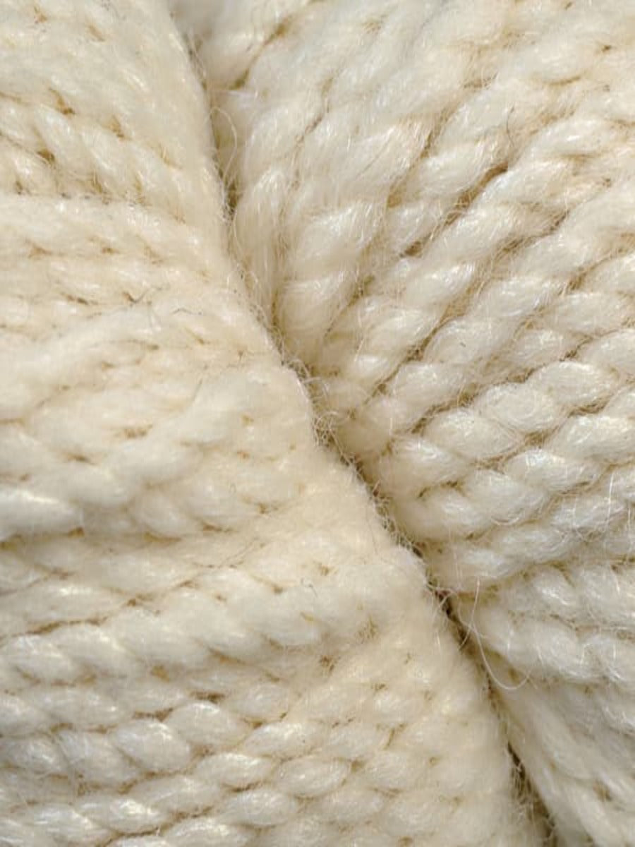 An up close shot of Berroco Ultra Alpaca Chunky Natural in colorway Jasmine Rice, a white yarn.