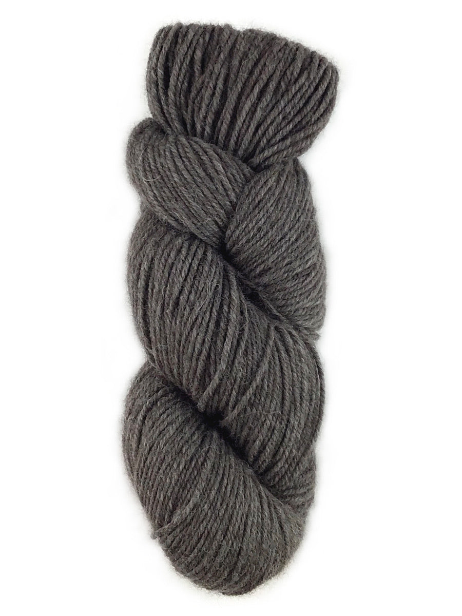A dark gray skein of Berroco Ultra Alpaca Natural yarn color dark gray