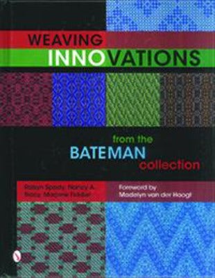 Cover of "Weaving Innovations" with various colorful woven patterns