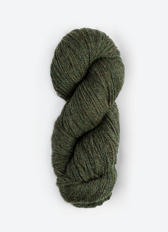 Skein of Blue Sky Fibers Woolstok yarn in the color forest green