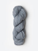 Skein of Blue Sky Fibers Woolstok yarn in the color light heathered grey