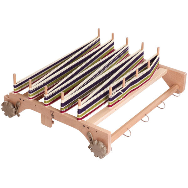 Ashford Rigid Heddle Warping Pegs in action on the rigid heddle loom