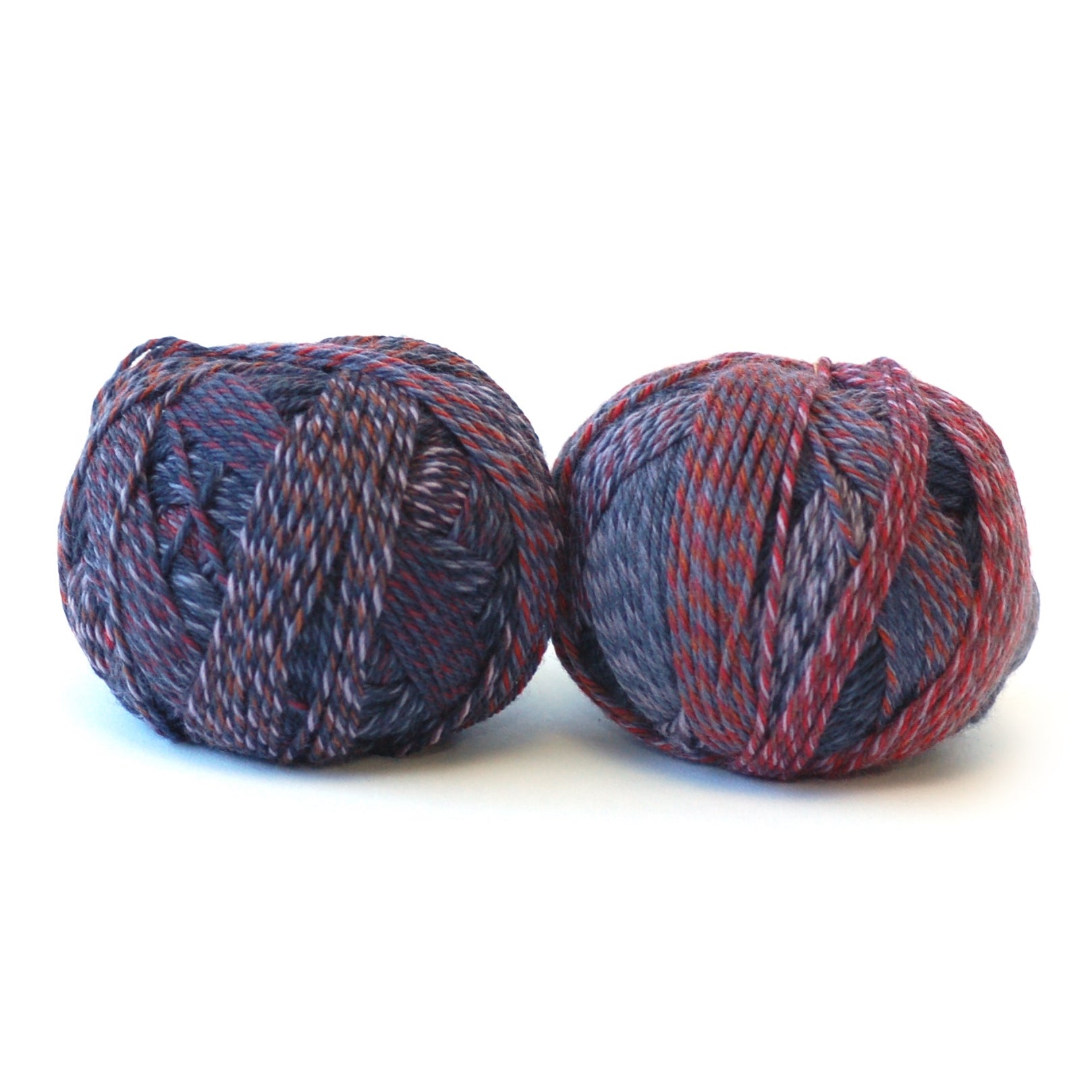 Schoppel-Wolle Edition 3 wool yarn color blues and reds