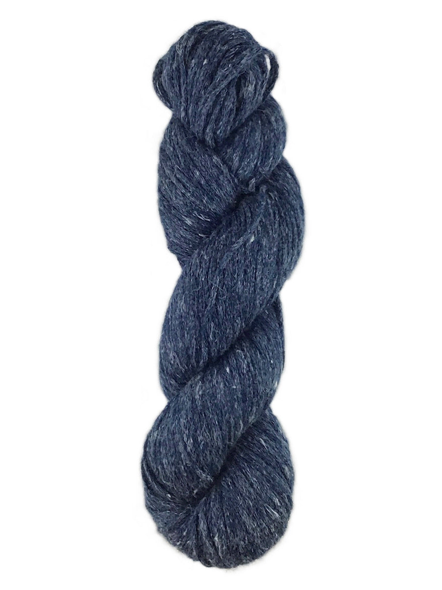 A blue skein of Elsebeth Lavold Misty Wool yarn