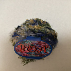 Euro Yarns Boa yarn color blues and yellows