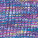 A purple and yellow skein of Plymouth Encore Colorspun yarn
