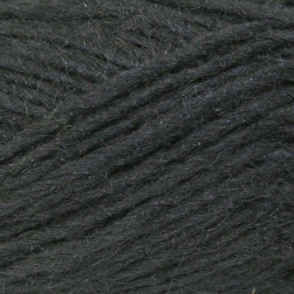 A close up photo of dark gray Istex Lettlopi yarn