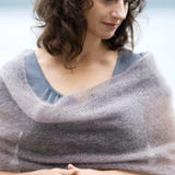 Woman wearing mohair shawl