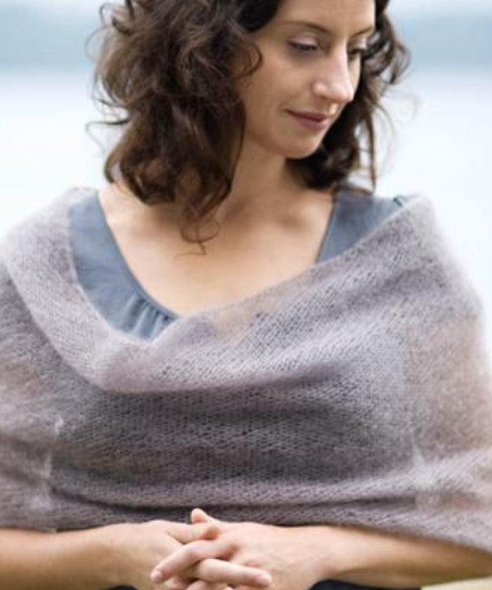 Woman wearing mohair shawl