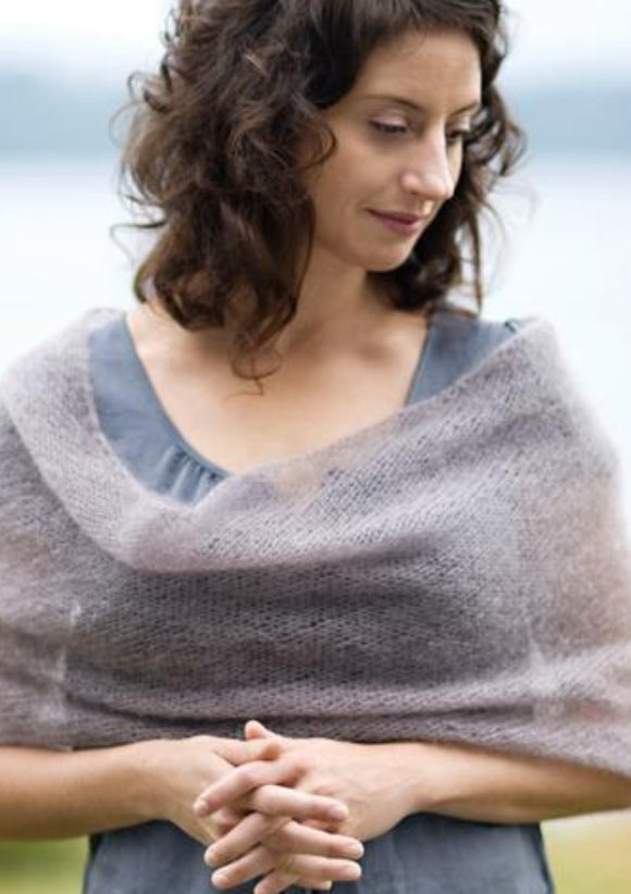 Woman wearing mohair shawl