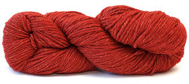 A photo of a red hank of Simplinatural yarn.