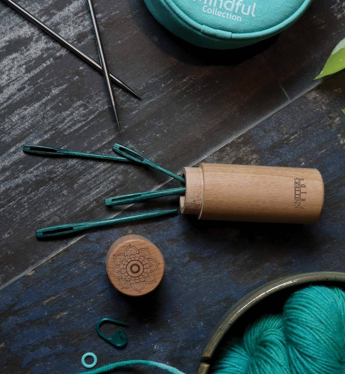 Mindful Collection Teal Wooden Darning Needles