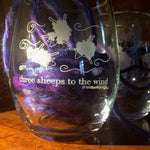 Knitbaahpurl Wine Glass three sheep to the wind