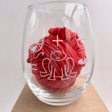 Knitbaahpurl Wine Glass yarn plus wine equals frog