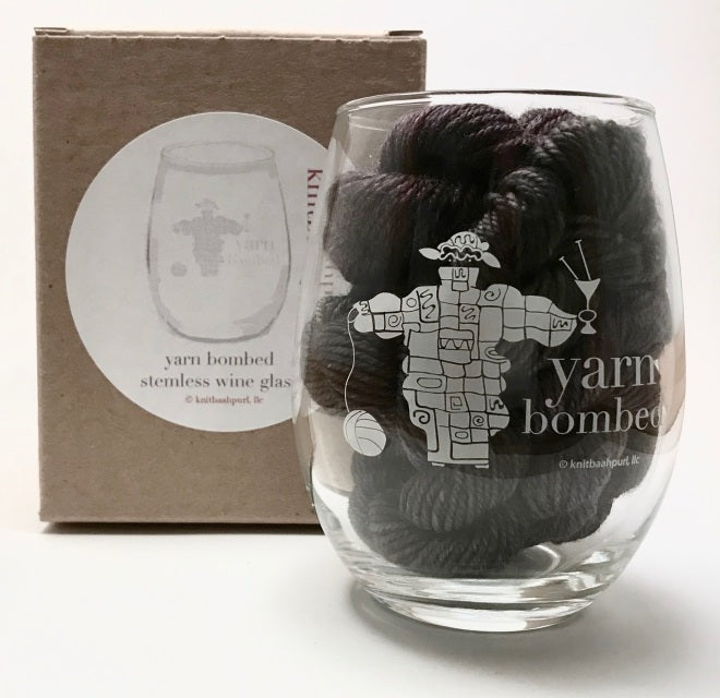 Knitbaahpurl Wine Glass yarnbombed